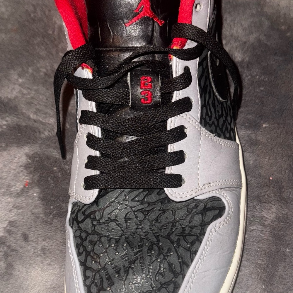 Jordan Black and Red Athletic Shoes